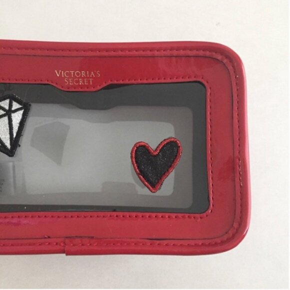 NWT Victoria's Secret shiny Red Makeup Bag Pouch cosmetic case - Picture 5 of 7